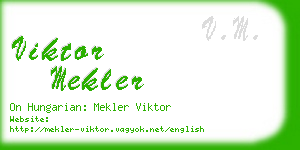 viktor mekler business card